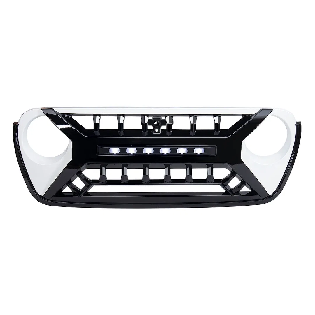 AMJPCA00127 – AMERICAN MOD Grille, Bar Style With Light Cutouts Black/ White ABS Plastic With Off Road Lights/ Camera...
